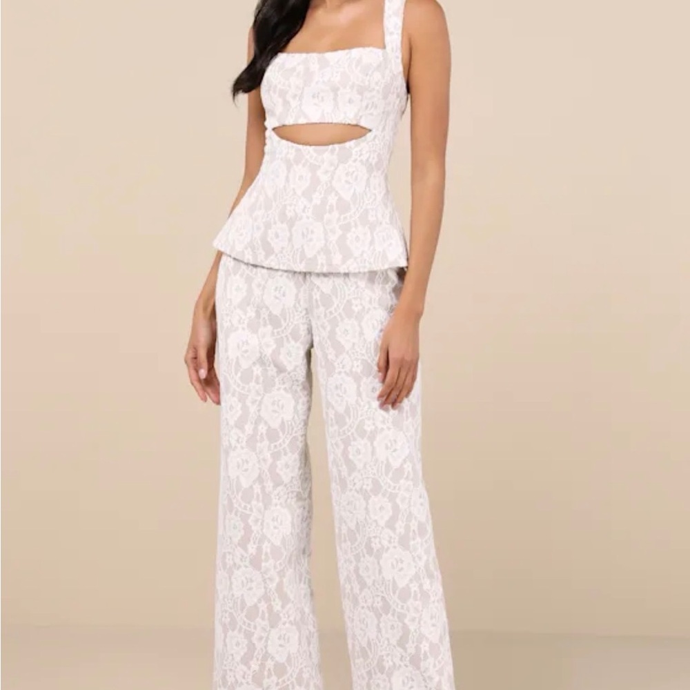 Lulus Wide-Leg Jumpsuit - White